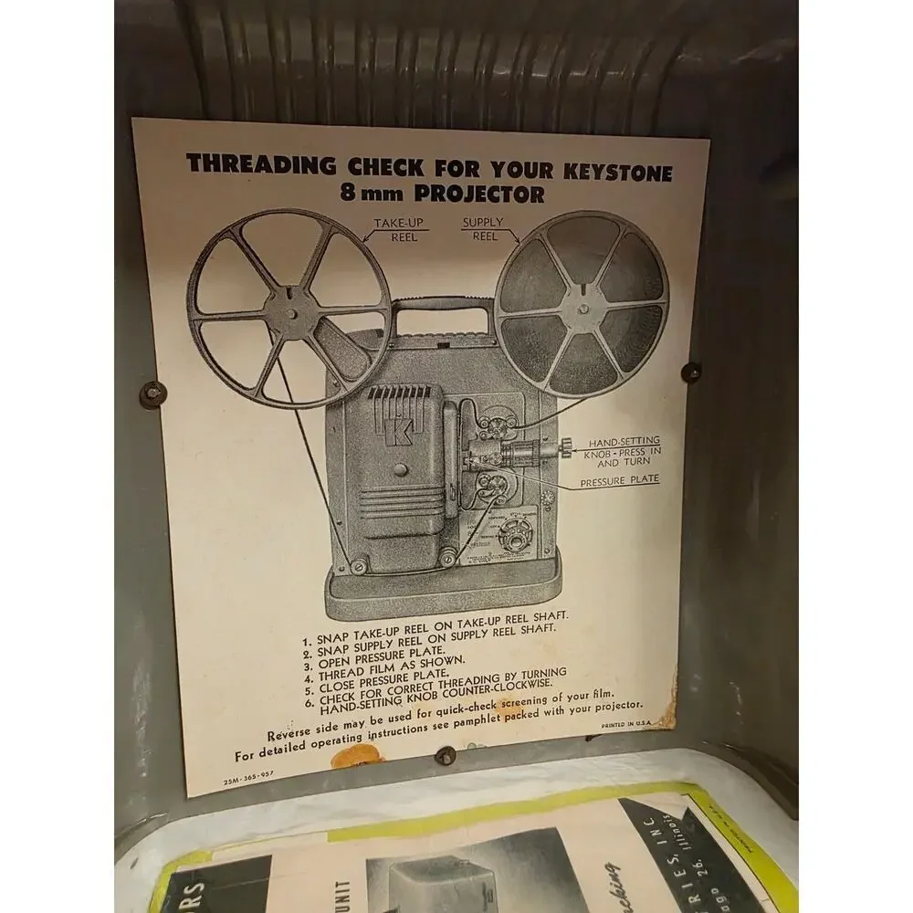 Vintage Keystone K100 8mm Movie Projector 5 Amps.115 Volts. A. C. Keystone Camer